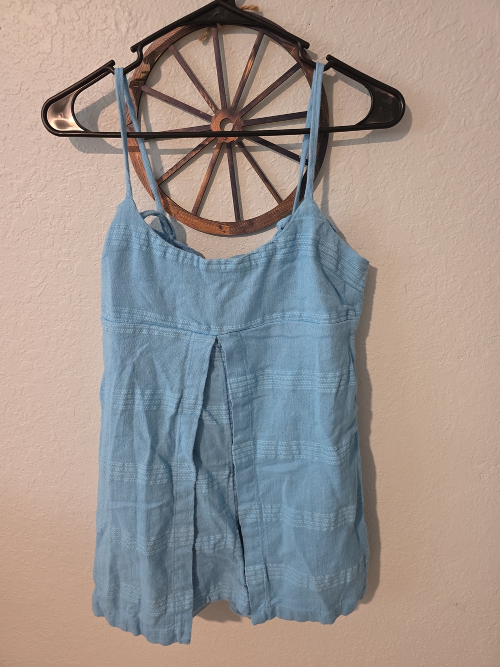 Free People Romy Skort Romper Light Blue Textured Pleated Mini Dress Jumpsuit